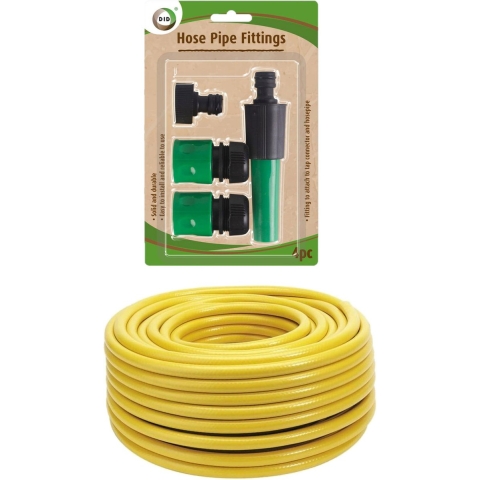 Tuinslang 25 meter - gewapend/anti knik - 13mm - professional - met koppelstukken/spuitstuk -