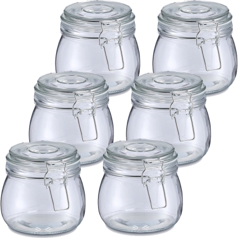 Weckpot/inmaakpot Alfie - 10x - 500 ml - glas - beugelsluiting - D11 x H11 cm -