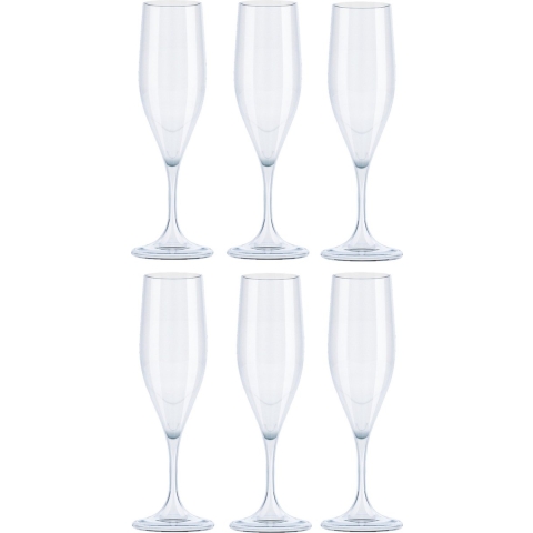 Champagneglazen - 30x - transparant - kunststof - 150 ml - herbruikbaar -