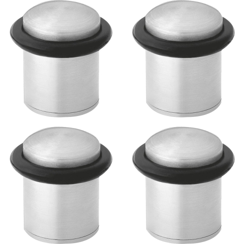 AMIG Deurstopper/deurbuffer - 4x - D30mm - inclusief schroeven - mat rvs -