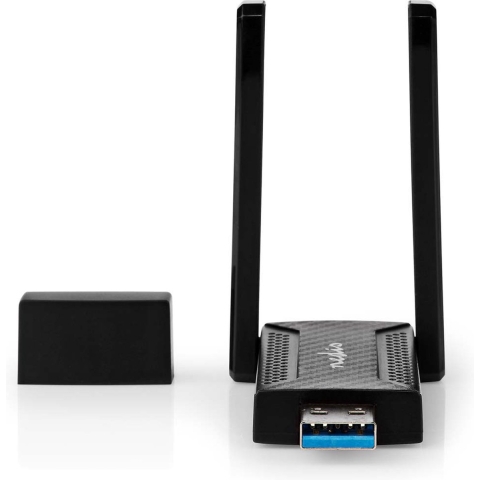 Nedis Netwerk-Dongel | Wi-Fi | AC1200 | 2.4/5 GHz (Dual Band) | USB3.0 | Wi-Fi-snelheid totaal: 1200 Mbps | Windows 10 / Windows 11 / Windows 8 -