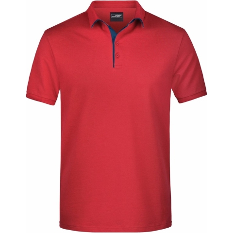 Grote maten polo shirt Golf Pro premium rood/navyvoor heren 3XL -