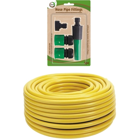 Tuinslang 25 meter - gewapend/anti knik - 13mm - professional - met koppelstukken/spuitstuk -