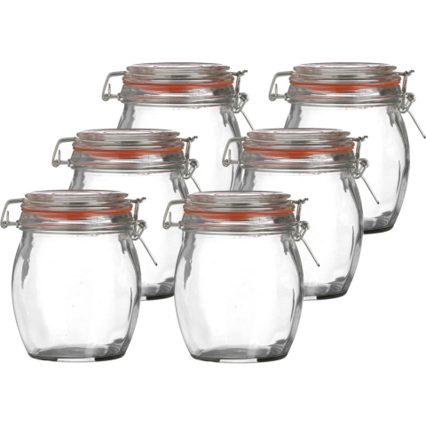 Weckpot/inmaakpot - 10x - 750 ml - glas - met beugelsluiting - D11 x H14 cm -