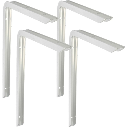 AMIG Plankdrager/planksteun - 4x - aluminium - gelakt zilver - H350 x B200 mm - max gewicht 45 kg -