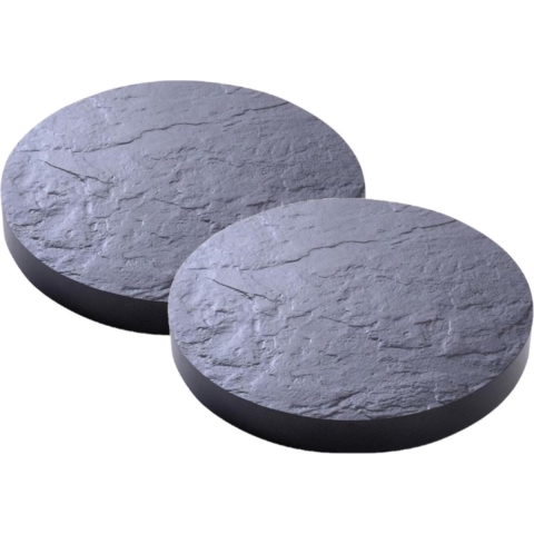 2x stuks kunststof plantentrolleys/multirollers rond met wieltjes D40 cm -