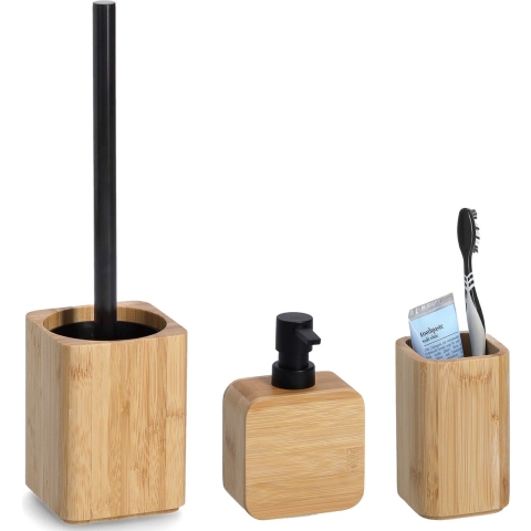Badkamer accessoires set 3-delig - bamboe hout - luxe kwaliteit -