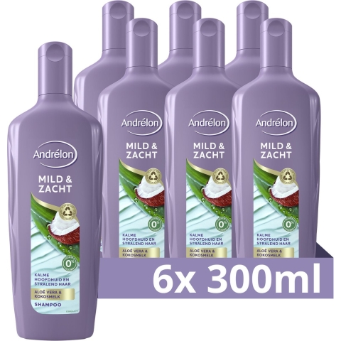 6x Andrelon Shampoo Mild&Zacht 300 ml