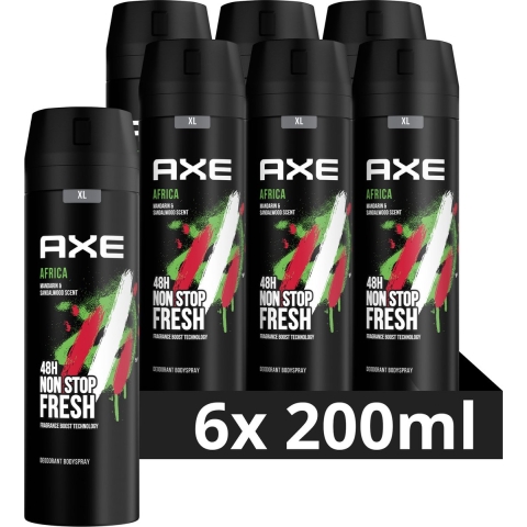 6x Axe Deodorant Bodyspray Africa 200 ml
