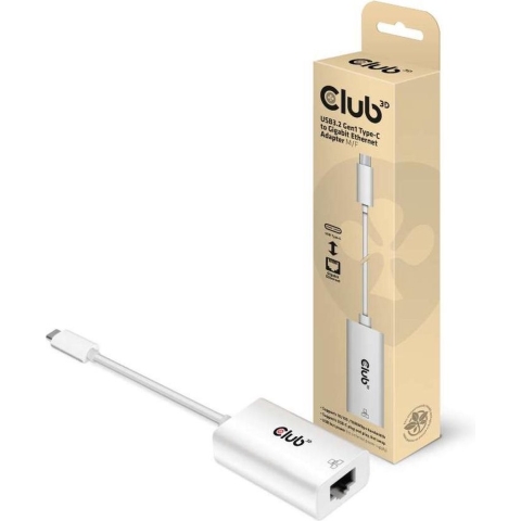 club3D Adapter USB 3.2 Typ C - RJ-45 Adapter 10 / 100 / 1000 MBit/s USB-C, RJ45
