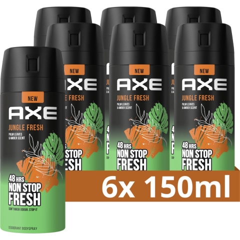 6x Axe Deodorant Bodyspray Jungle Fresh 150 ml