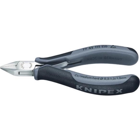 Knipex Elektronica-zijsnijtang ESD met meer-componentengrepen 115 mm - 7742115ESD