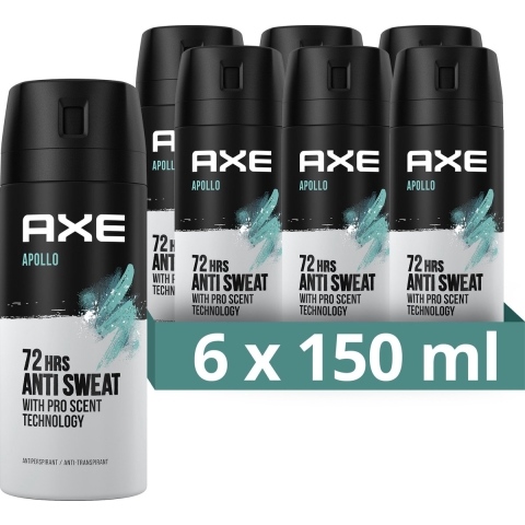 6x Axe Anti-Transpirant Spray Apollo 150 ml