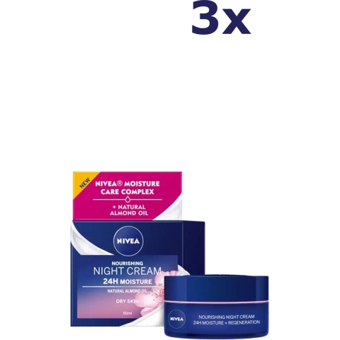 3x Nivea Nachtcrème Herstellend 50 ml