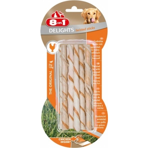 6x 8in1 Delights Twisted Sticks Kip 10 stuks