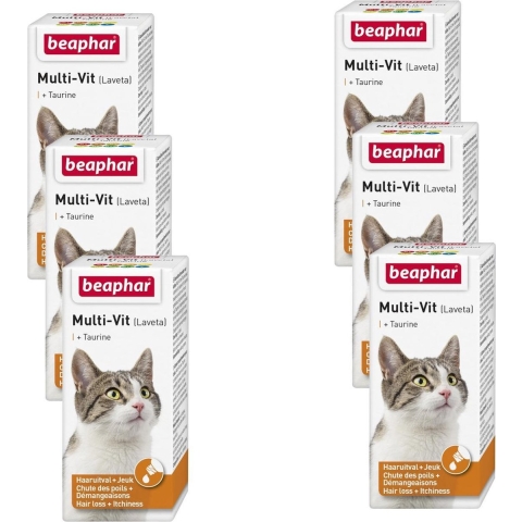 6x Beaphar Multi-Vit Laveta Kat 20 ml
