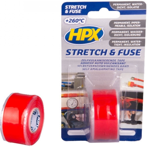 HPX Stretch & Fuse zelfvulkaniserende tape | Rood | 25mm x 3m - SO2503 | 6 stuks SO2503