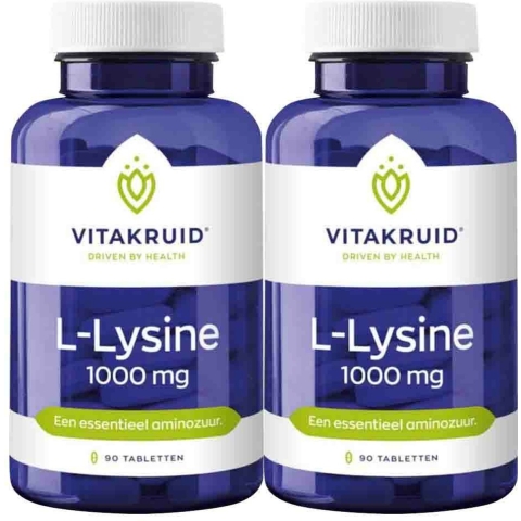 2x Vitakruid L-Lysine 1000 mg 90 tabletten