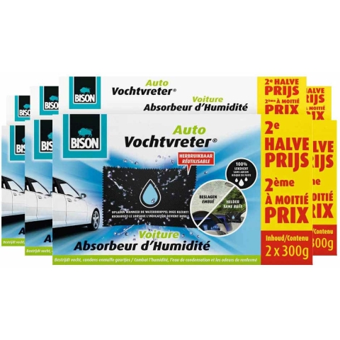 4x Bison Vochtvreter Auto 2 x 300 gr