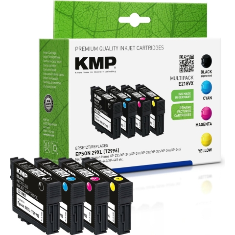 KMP Inktcartridge vervangt Epson 29XL, T2996, T2991, T2992, T2993, T2994 Compatibel Combipack Zwart, Cyaan, Magenta, Geel E218VX 1632,4050