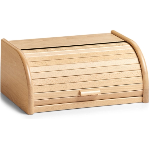 Zeller Luxe Broodtrommel - hout - met klep - 40 x 28 x 18 cm - brooddoos - brood bewaardoos -