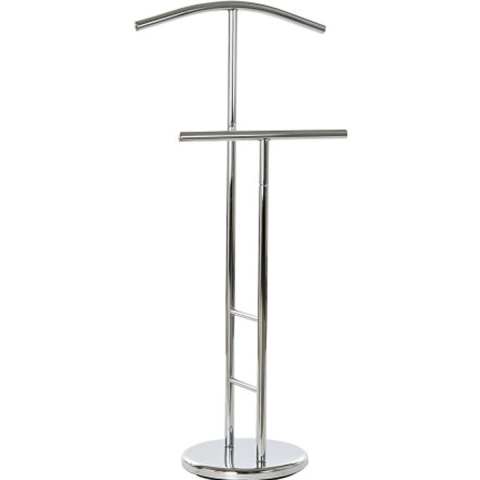 Kledingrek Dressboy - Colbert/jas hanger - staand - metaal/hout - zilver - 46 x 28 x 105 cm -