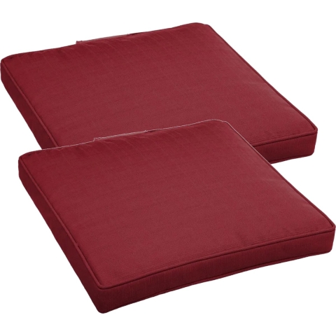 Set van 4x stuks stoelkussens voor binnen en buiten in de kleur bordeaux rood 40 x 40 x 4 cm -