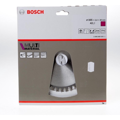 Bosch Accessoires Cirkelzaagblad Multi Material 165 x 30/20 x 2,4 mm, 42 1st - 2608640519