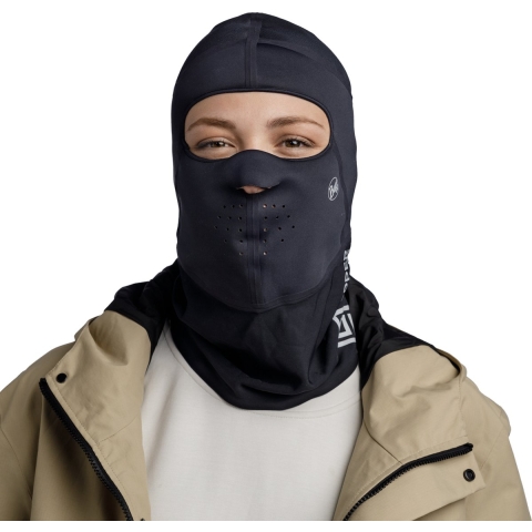 Buff Windproof Balaclava Solid Black bivakmuts, S-M