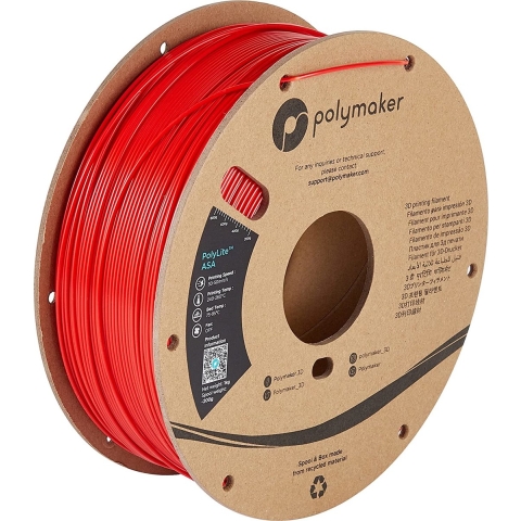 Polymaker PF01004 PolyLite Filament ASA UV-bestendig, Weerbestendig, Hittebestendig 1.75 mm 1000 g Rood 1 stuk(s)