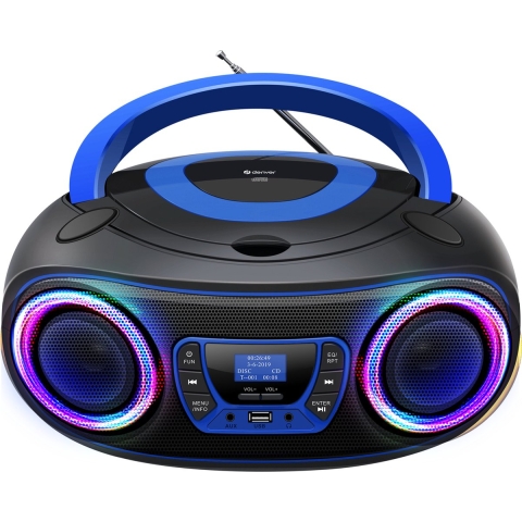 Denver TDB-212BU Radio/CD-speler DAB+, DAB, FM AUX, USB, Bluetooth, CD Zwart, Blauw