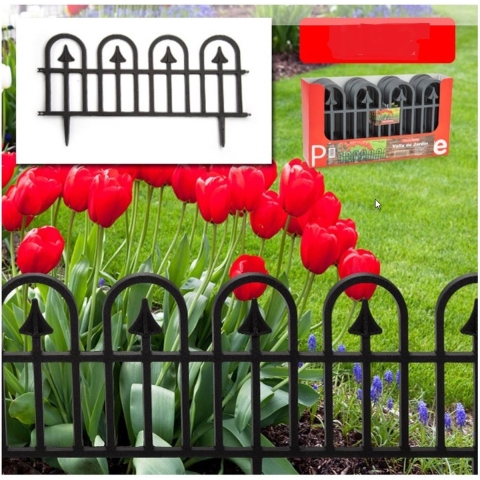 12x stuks flexibele graskant/tuin rand/kantopsluiting hekjes van 57.5 cm donkergrijs -