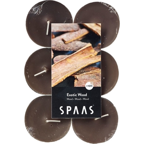 Maxi Geurtheelichtjes/waxinelichtjes - 60x - Exotic Wood - 10 branduren -