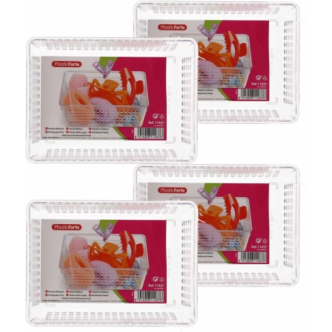 24x Transparante opbergbakjes van 18 x 13 cm -