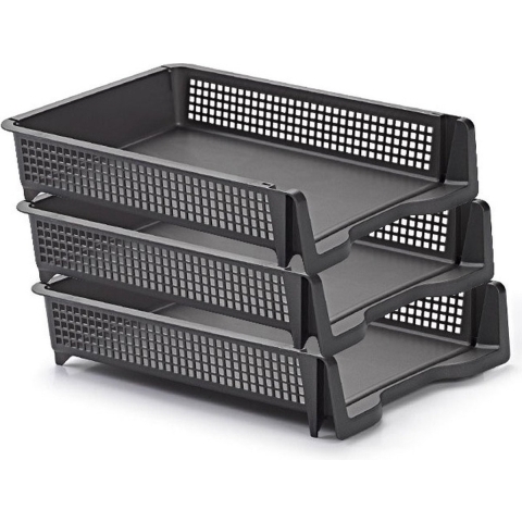 Pakket van 12x stuks brievenbakjes/postbakjes/documentenbakjes antraciet grijs A4 formaat -