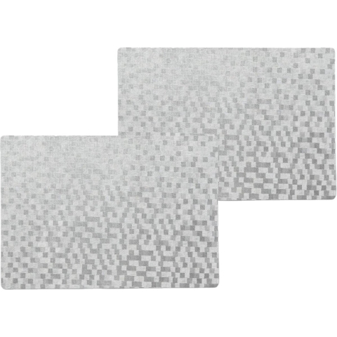 10x stuks stevige luxe Tafel placemats Stones zilver 30 x 43 cm -
