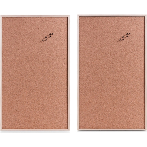 Set van 2x stuks prikborden van kurk 60 x 100 cm -