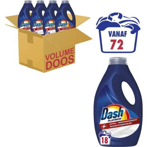 4x Dash Vloeibaar Wasmiddel Platinum 18 Wasbeurten 810 ml