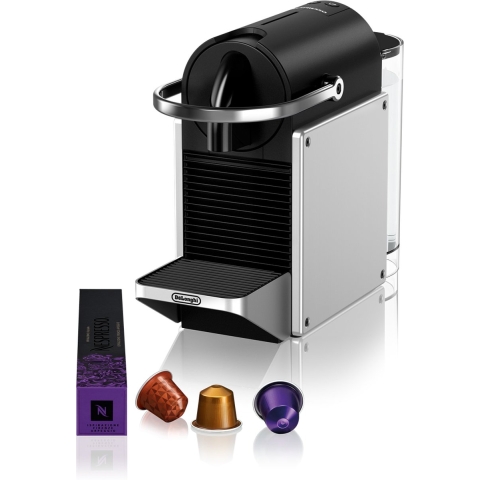 Nespresso Pixie EN127.S machine met cups van DeLonghi - Rvs