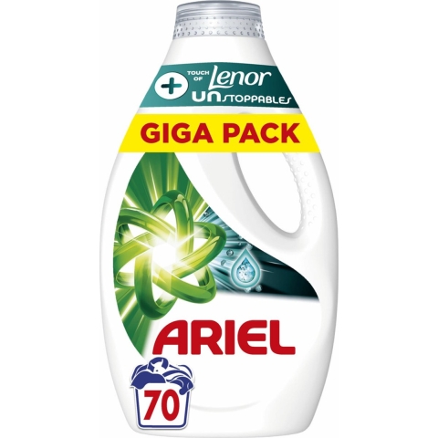 Ariel Vloeibaar Wasmiddel +Touch Van Lenor Unstoppables 70 Wasbeurten 3150 ml
