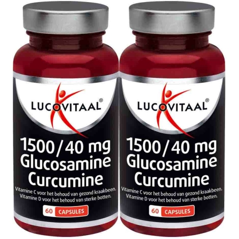 gratis verzending: 2x Lucovitaal Glucosamine Curcumine 1500/40mg 60 capsules