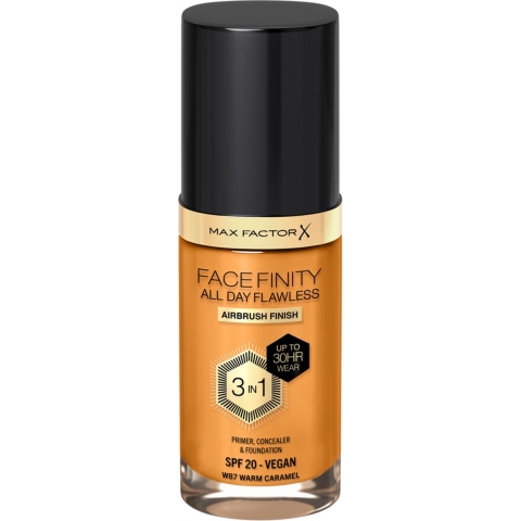 2x Max Factor Facefinity All Day Flawless Foundation W87 Warm Caramel 34 ml