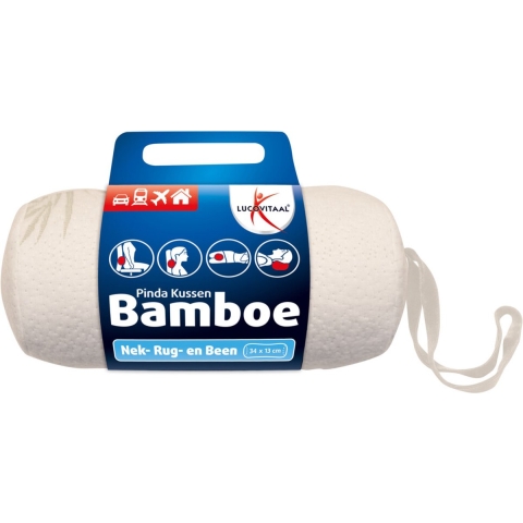 2x Lucovitaal Bamboe Nek Kussen Wit