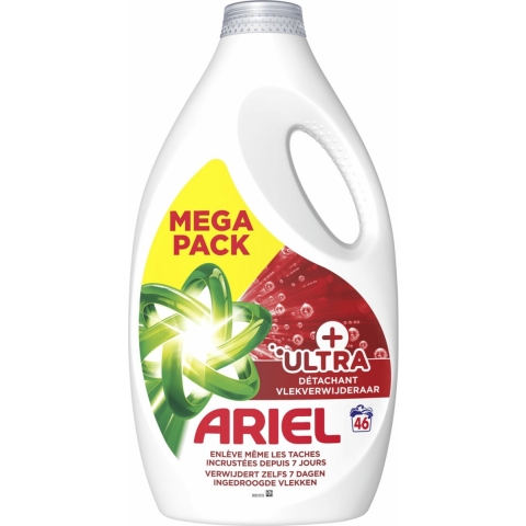 4x Ariel Vloeibaar Wasmiddel + Ultra Vlekverwijderaar 46 Wasbeurten 2070 ml
