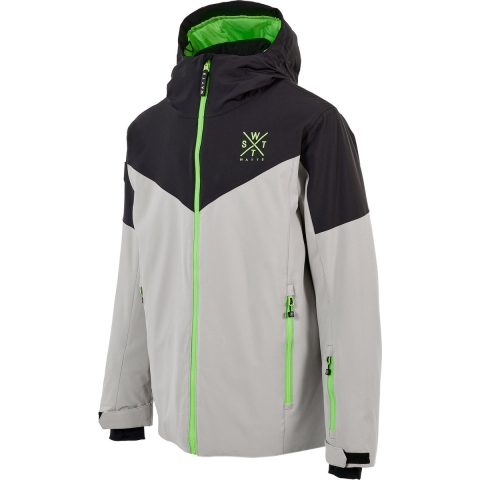 WATTS Storm ski jas lichtgrijs/groen heren, L