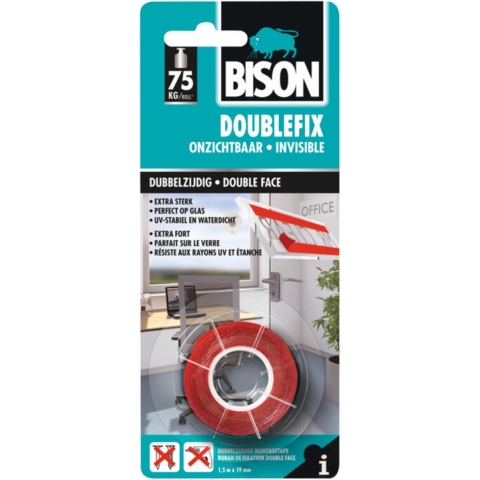 6x Bison Doublefix Onzichtbaar 1,5 meter