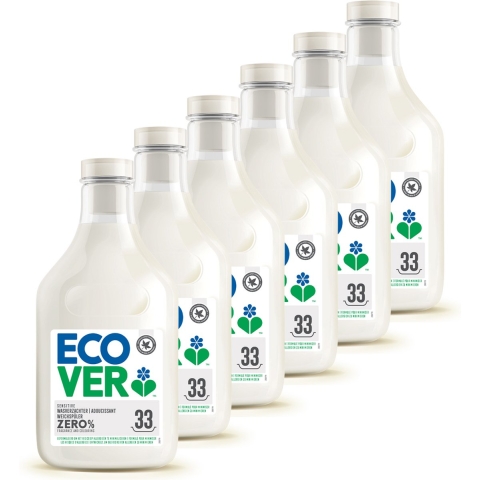 6x Ecover Wasverzachter Zero 33 Wasbeurten 1 liter