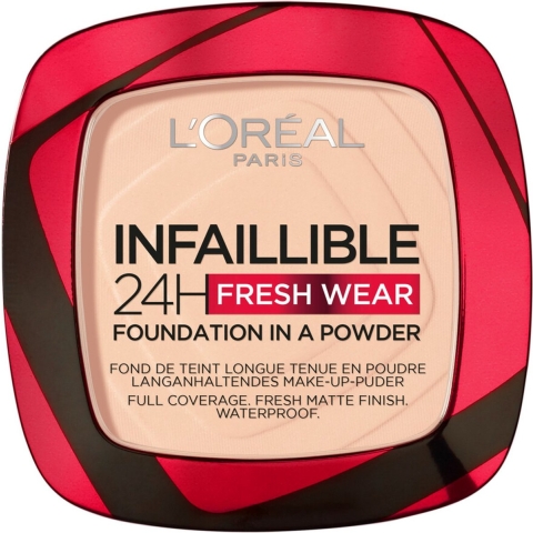 3x L'Oréal Infaillible 24H Fresh Wear Foundation Poeder 180 Rose Sand 8 gr