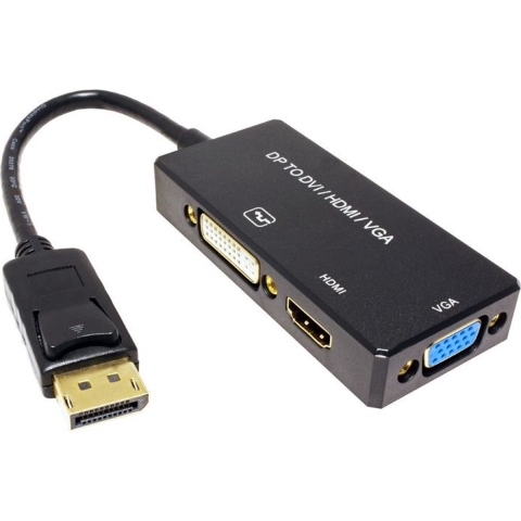Value 12.99.3153 DisplayPort-kabel DisplayPort / DVI / HDMI / VGA Adapterkabel DisplayPort-stekker, DVI-D 24+1-polige bus, HDMI-A-bus, VGA-bus 15-polig 0.10 m
