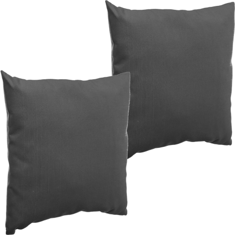 Set van 4x stuks bank/sier/tuin kussens voor binnen en buiten in de kleur antraciet grijs 40 x 40 x -